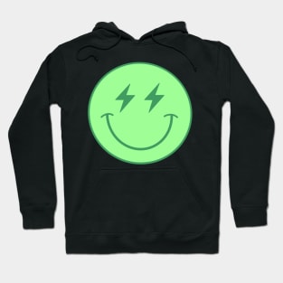 green lightning bolt smiley face Hoodie